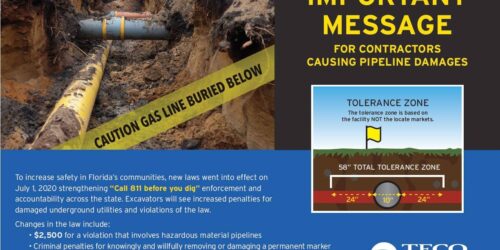 TECO Peoples Gas Damage Prevention Postcard #1 Front